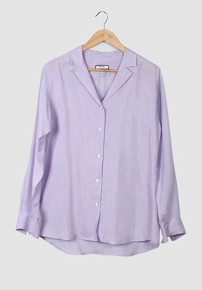 PURPLE VISCOSE SHIRT - NOTCH COLLAR