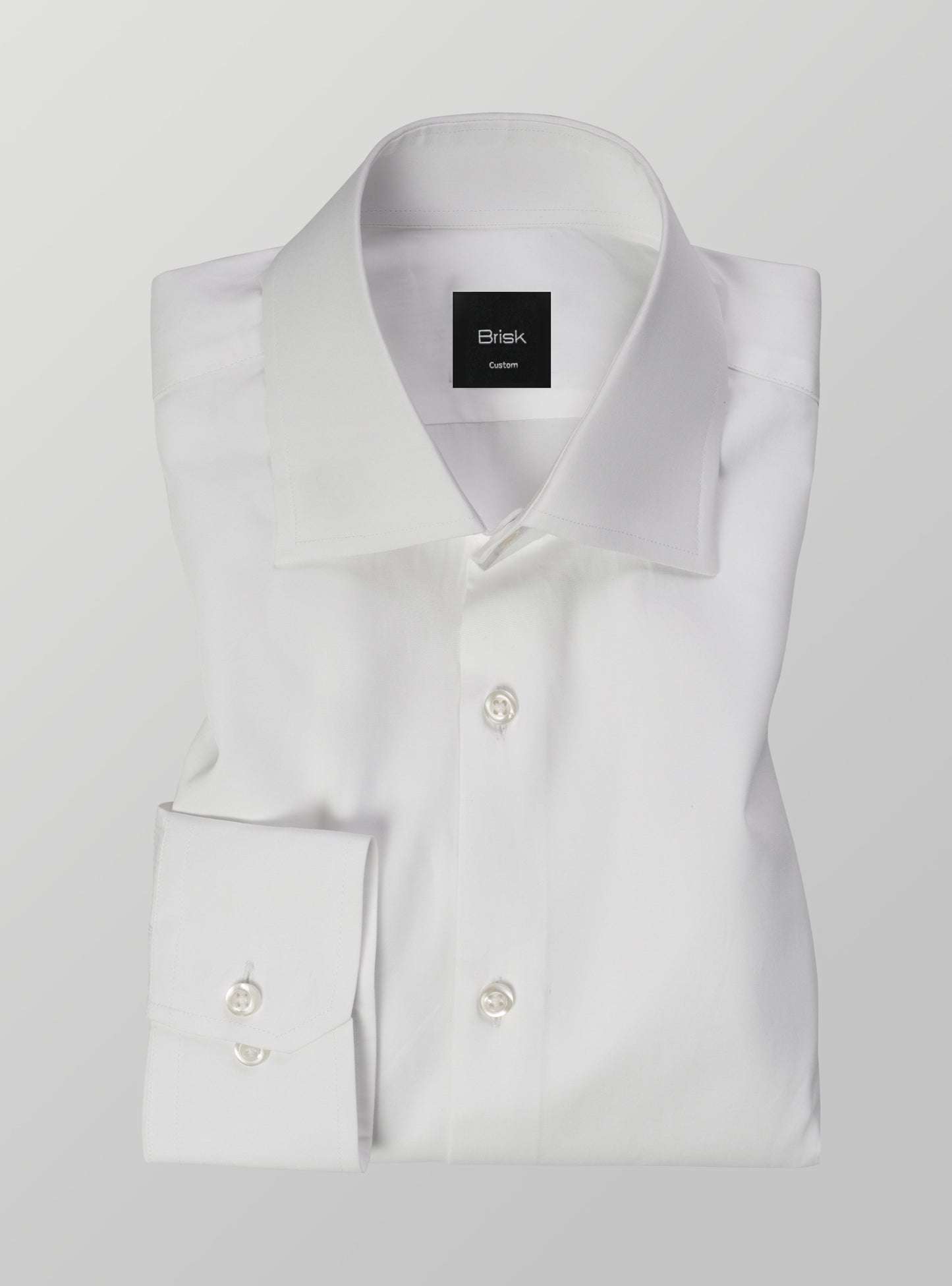 WHITE HIGH COLLAR SHIRT - HIDDEN BUTTON DOWN - SALE