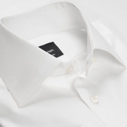 WHITE HIGH COLLAR SHIRT - HIDDEN BUTTON DOWN - SALE