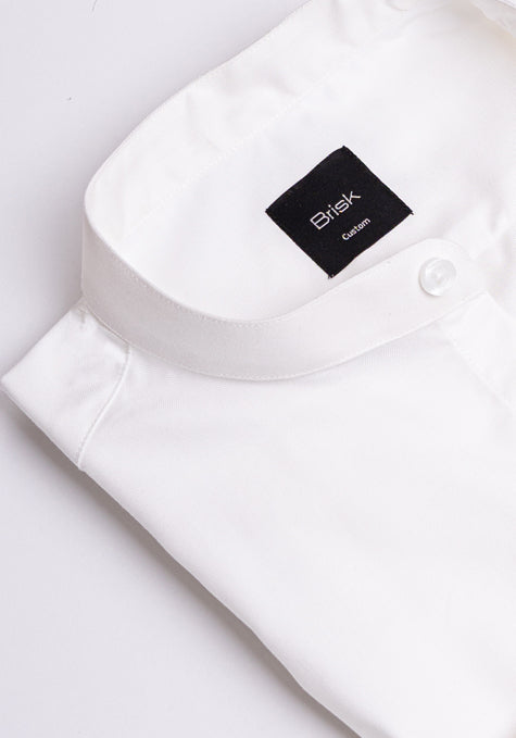 White Oxford Shirt - Band Collar