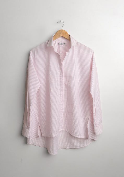 Pink Seersucker Stripes Shirt