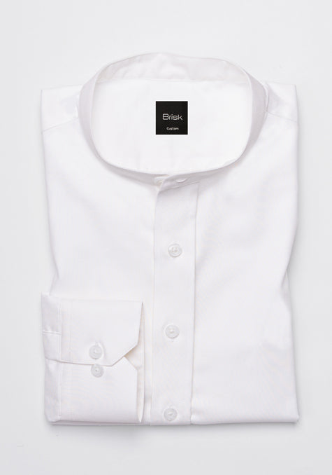 White Oxford Shirt - Band Collar