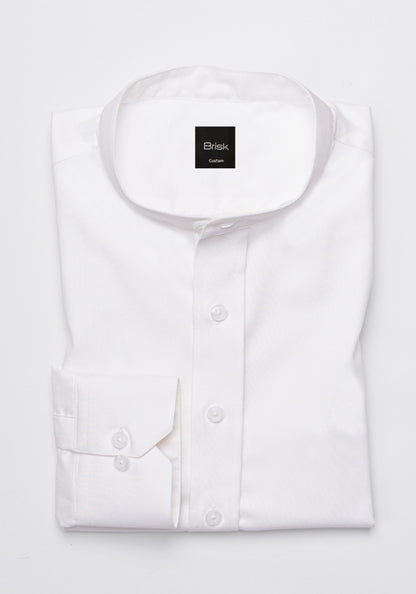 White Oxford Shirt - Band Collar