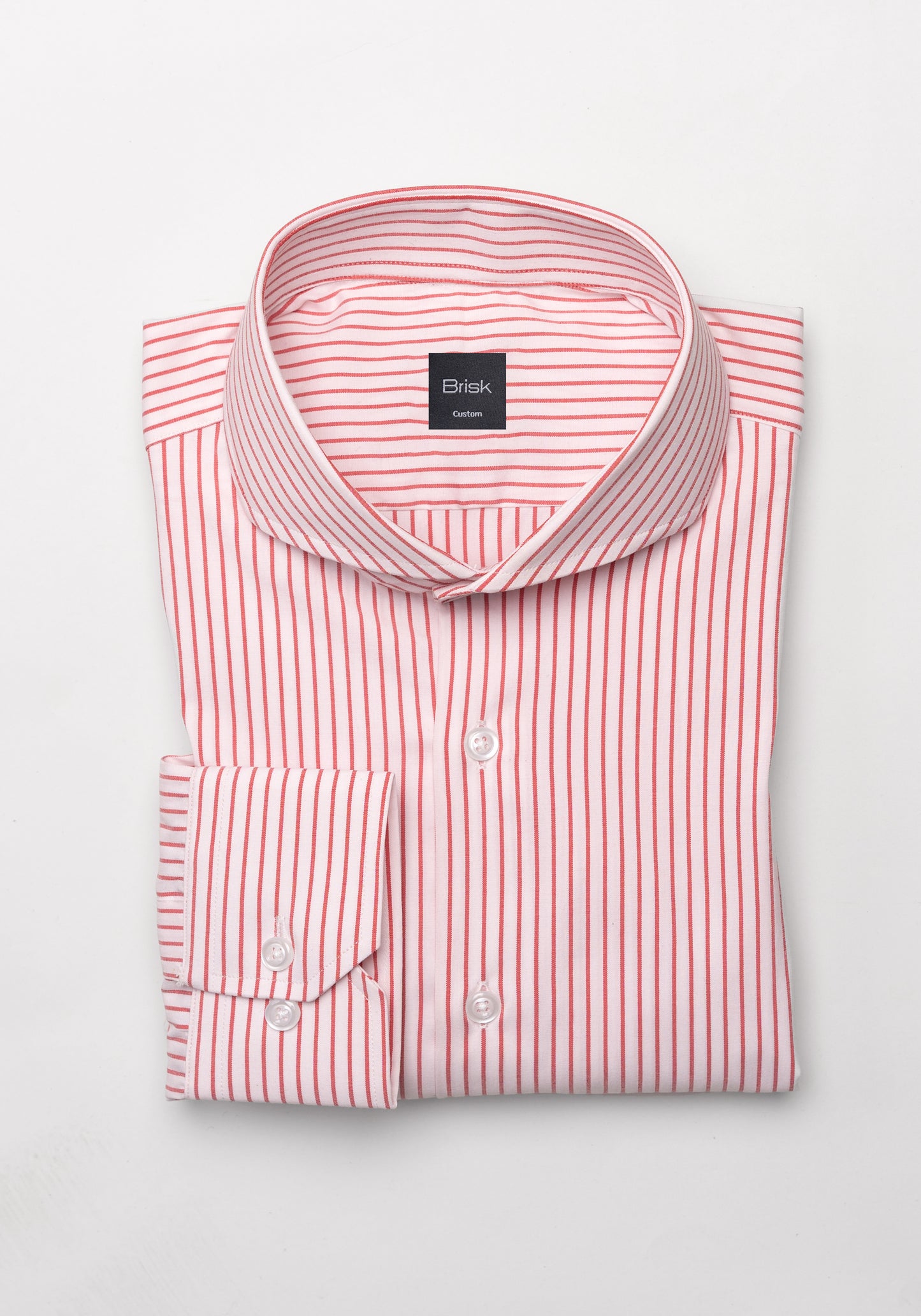 Pale Red Stretch Pencil Stripes Shirt - Wrinkle Resistant