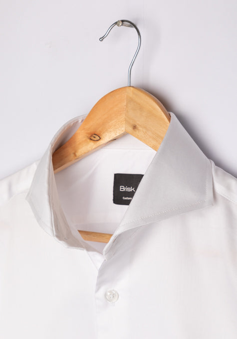 FINE WHITE TWILL SHIRT - FRENCH CUFFS