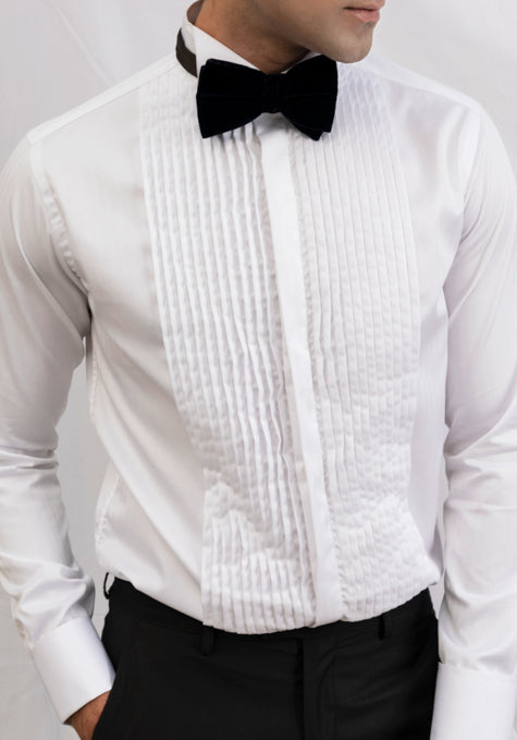 WHITE TUX SHIRT - WINGTIP COLLAR