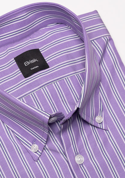 Purple Blue Wide Stripes Shirt