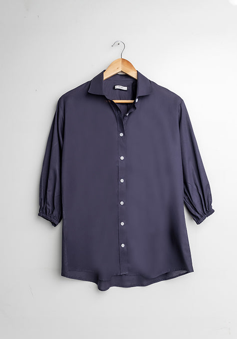 Midnight Blue Lightweight Cotton Shirt - Sale