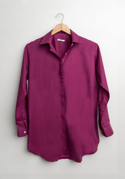 PLUM LIGHTWEIGHT COTTON LONG SHIRT