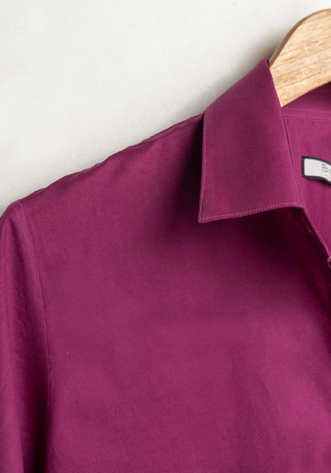 PLUM LIGHTWEIGHT COTTON LONG SHIRT