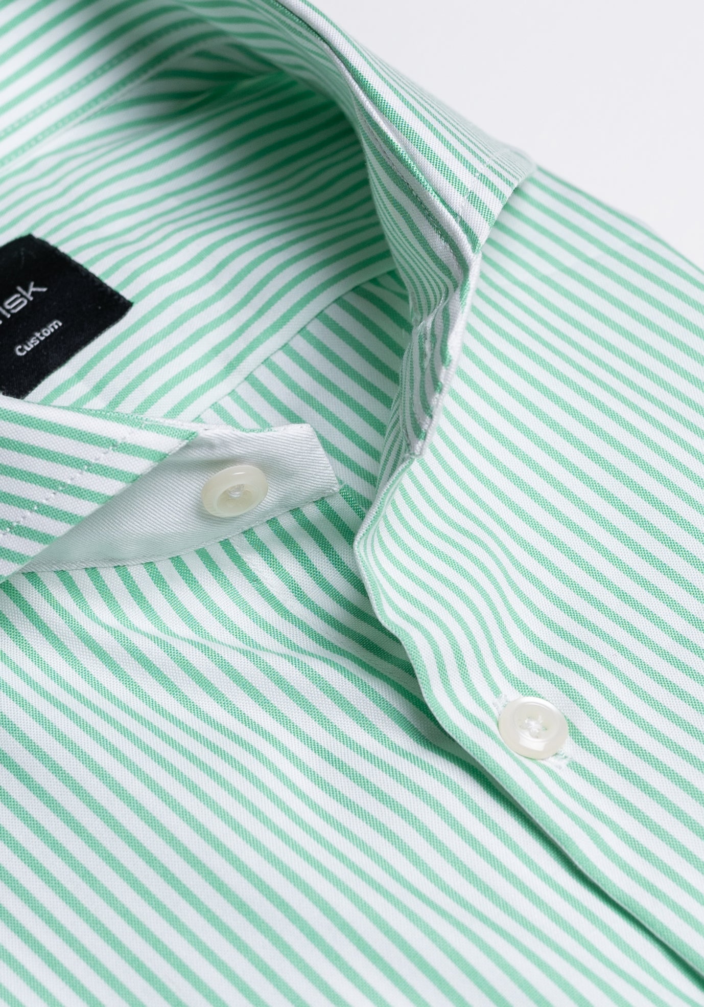 Fine Green Bengal Stretch Stripes Shirt - Sale