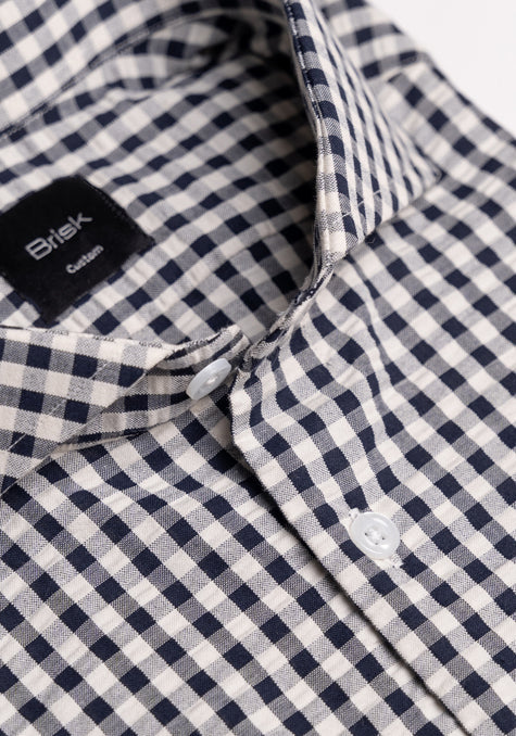 Black Gingham Seersucker Shirt