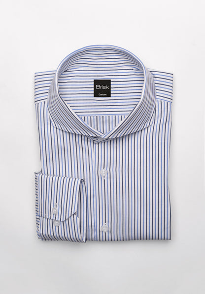 Black & Blue Pencil Stripes Shirt