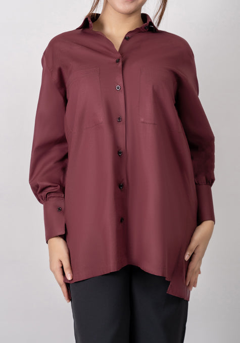 Burgundy Lightweight Cotton Shirt
