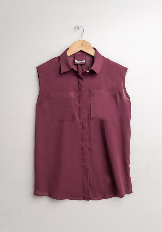 Burgundy Lightweight Gauze Shirt
