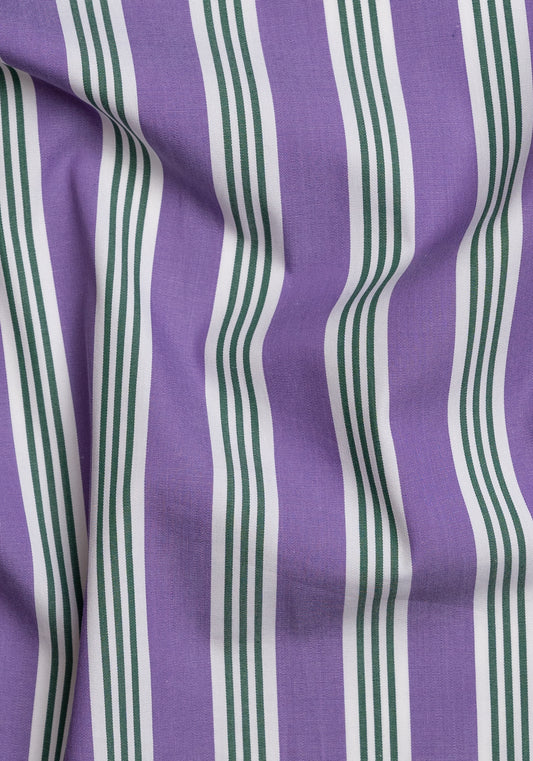 Crisp Purple Green Bold Stripes - Wrinkle Resistant