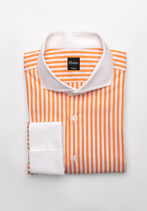 Crisp Tangerine Bengal Stripes Shirt 