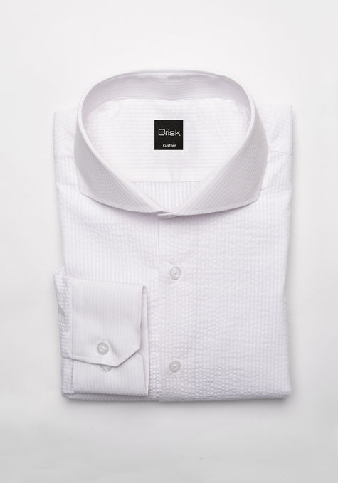 Crisp White Seersucker Shirt