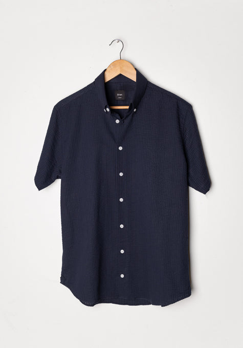 Crisp Midnight Seersucker Stripes Shirt-Half Sleeve
