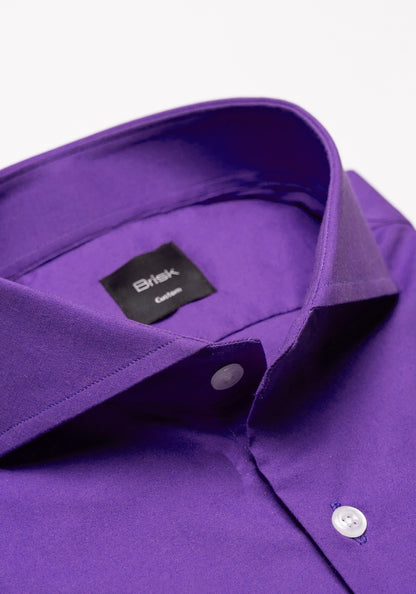 Deep Purple Poplin Stretch Shirt