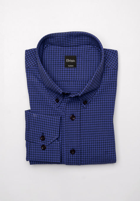 Deep Purple Black Gingham Seersucker Shirt - Sale