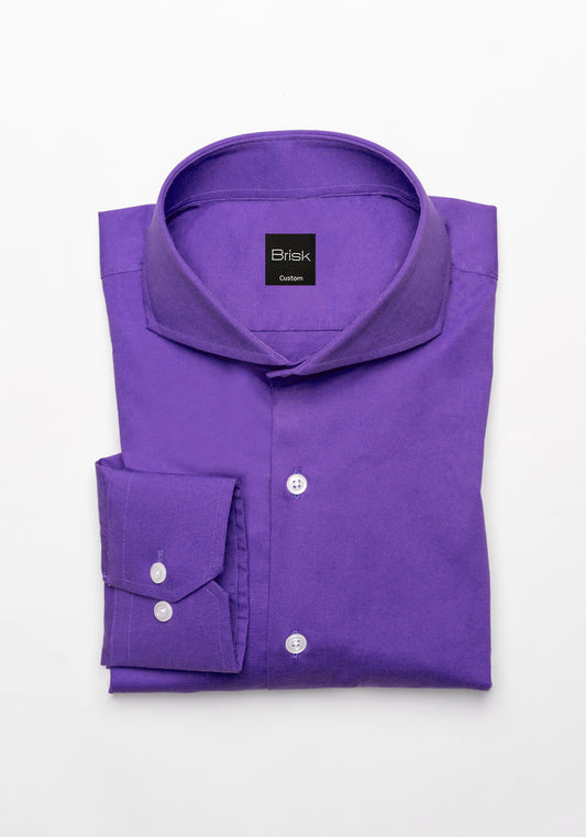 Deep Purple Poplin Stretch Shirt