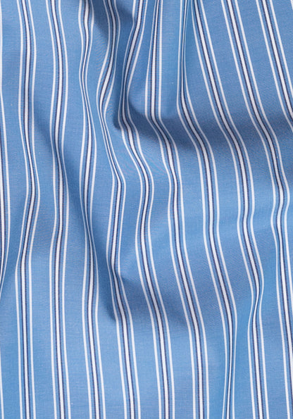 Dual Blue Wide Stripes - Wrinkle Resistant