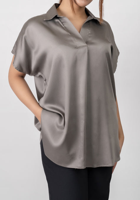 Grey Seal Charm Satin Shirt