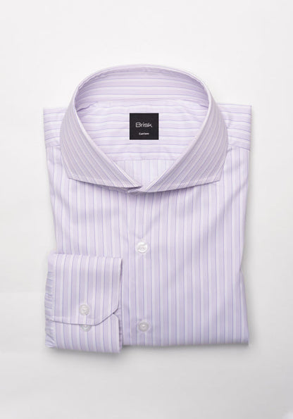 Lavender Performance Stretch Stripes - Wrinkle Free