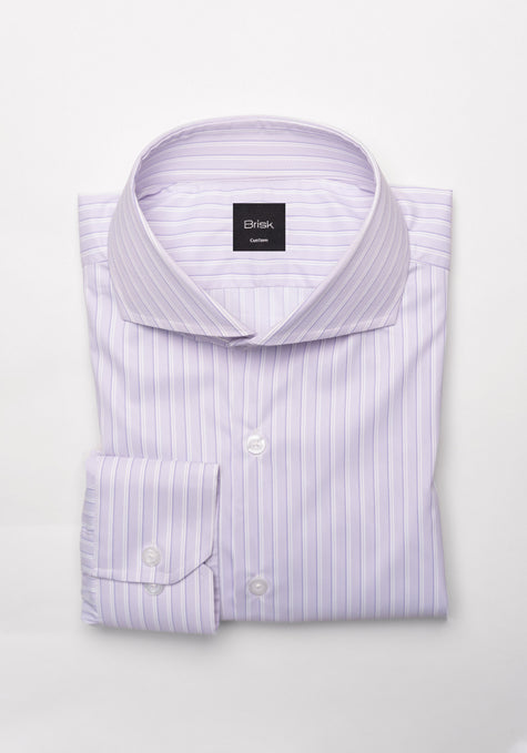 Lavender Performance Stretch Stripes - Wrinkle Free