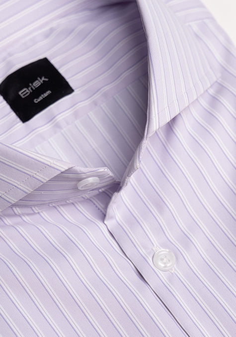 Lavender Performance Stretch Stripes - Wrinkle Free