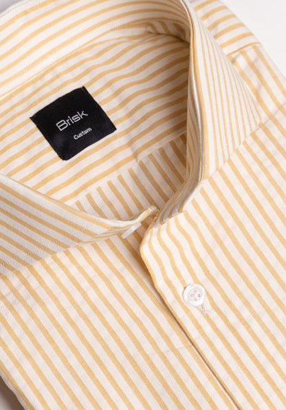 Light Mustard Seersucker Stripes Shirt