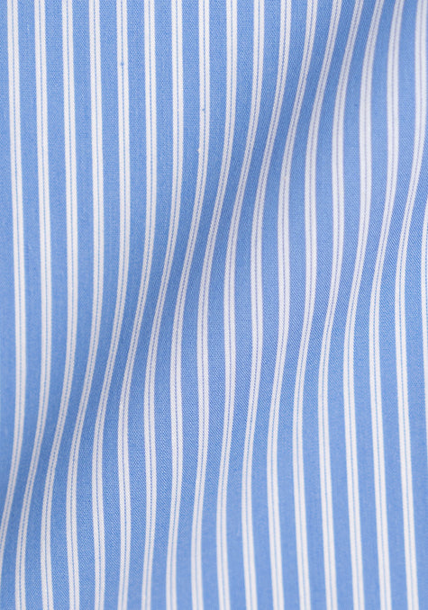 MID BLUE PENCIL STRETCH STRIPES