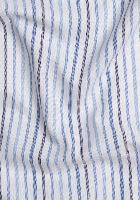 Multi-Blue Pinpoint Poly Stripes