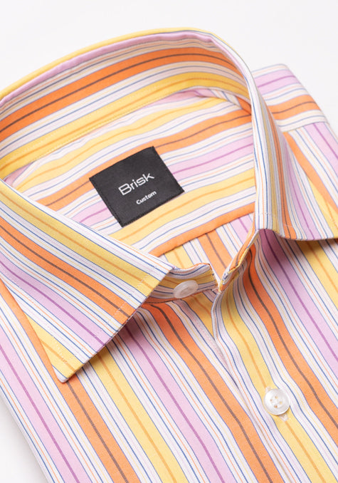 Soft Multi Stripes Shirt - Cutaway Classic Collar