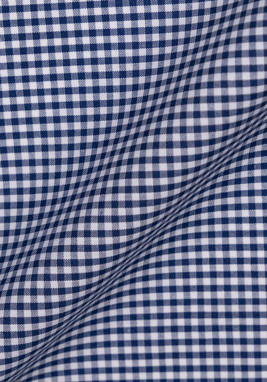 Navy Blue Gingham - Wrinkle Free