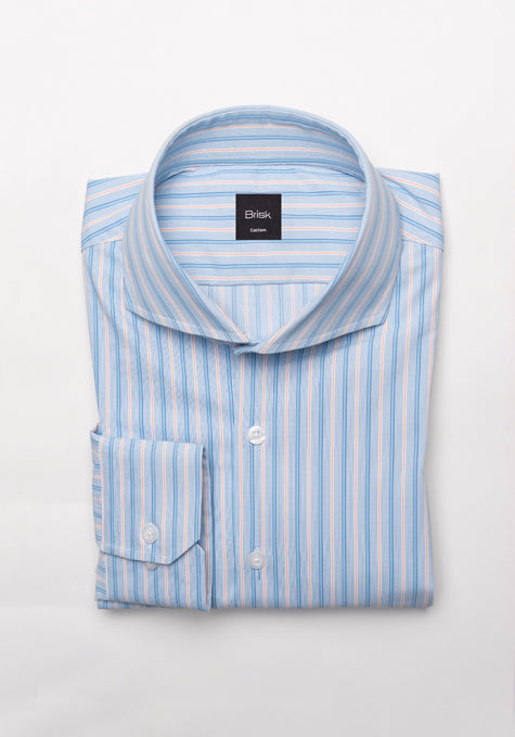 Orange & Blue Performance Stretch Stripes Shirt - Wrinkle Free
