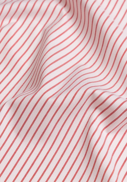 Pale Red Stretch Pencil Stripes