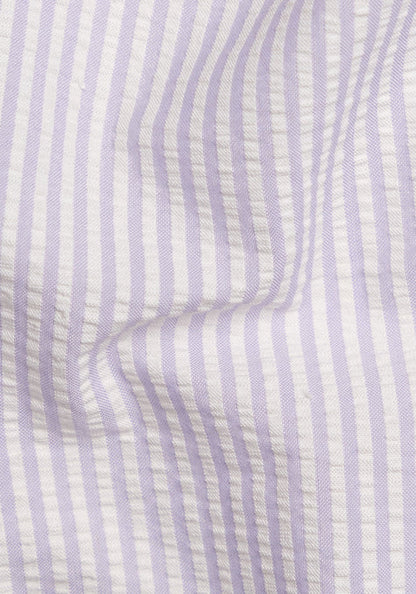 Pastel Lavender Seersucker Stripes Shirt - Half sleeve - Sale