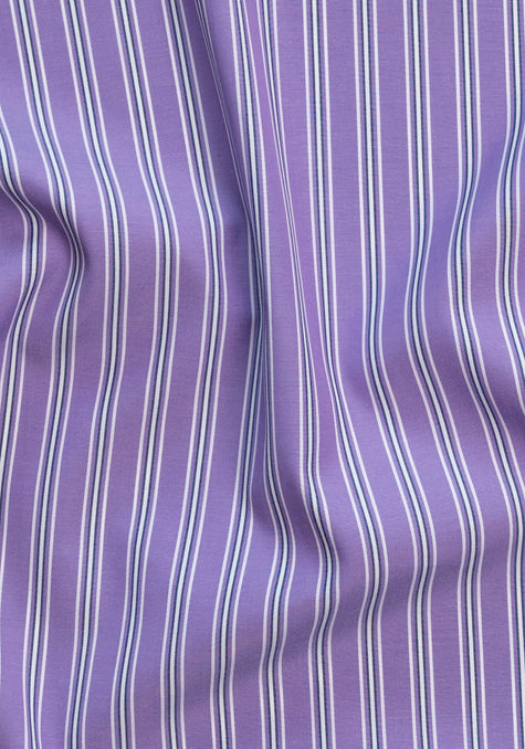 Purple Blue Wide Stripes - Wrinkle Resistant