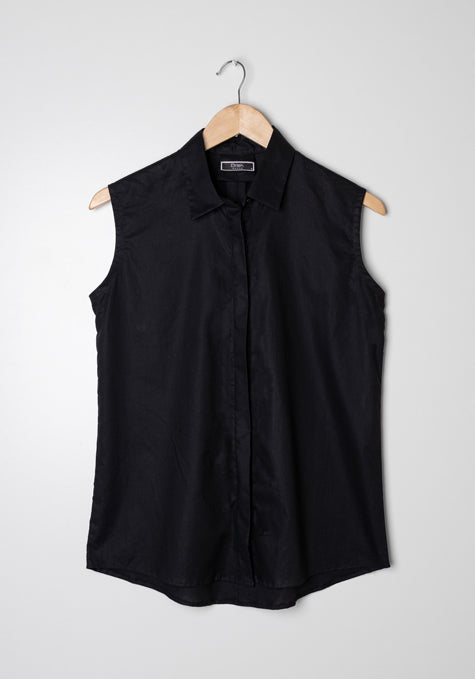 Black Lightweight Sleeveless Shirt