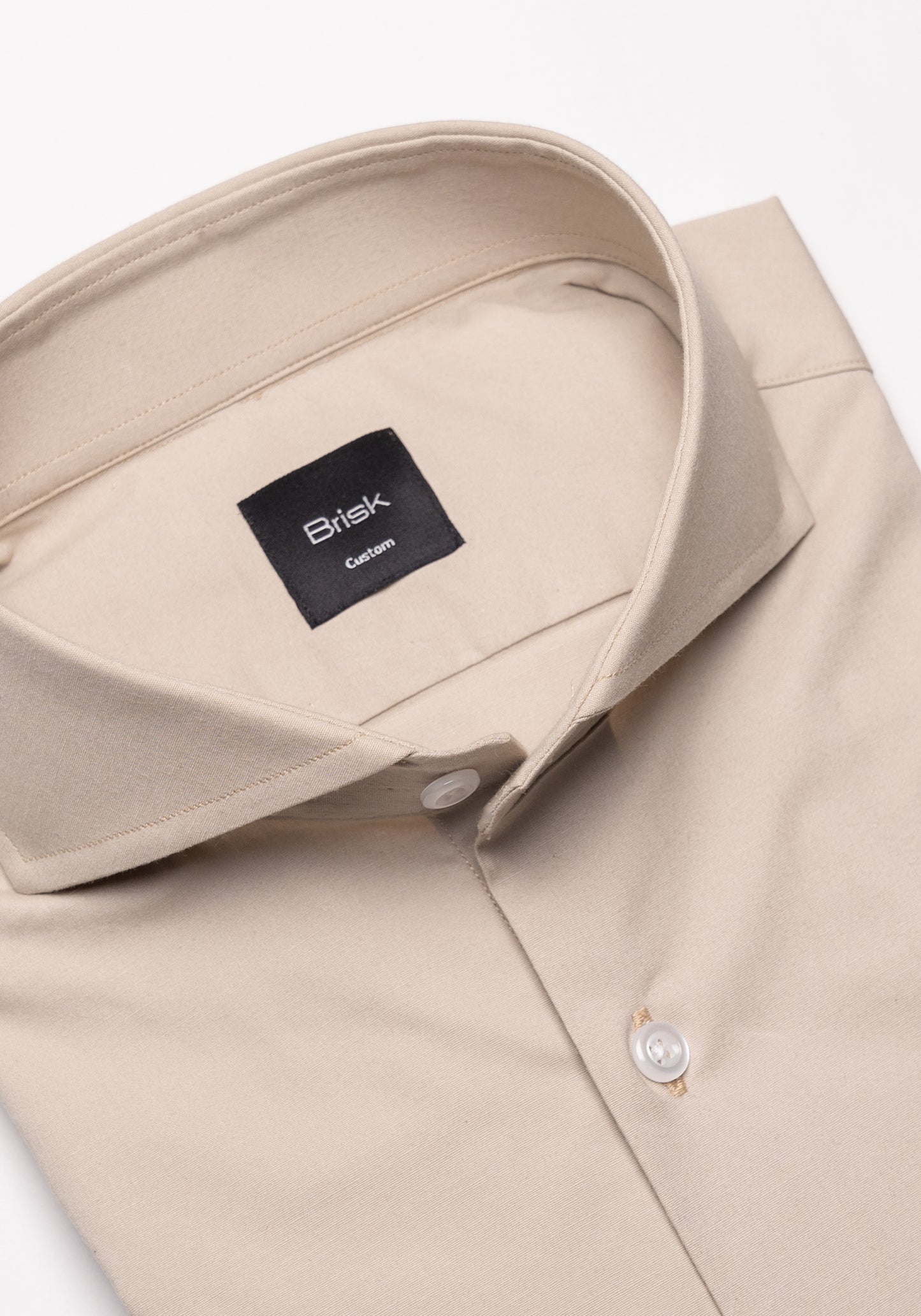 Tan Poplin Stretch Shirt