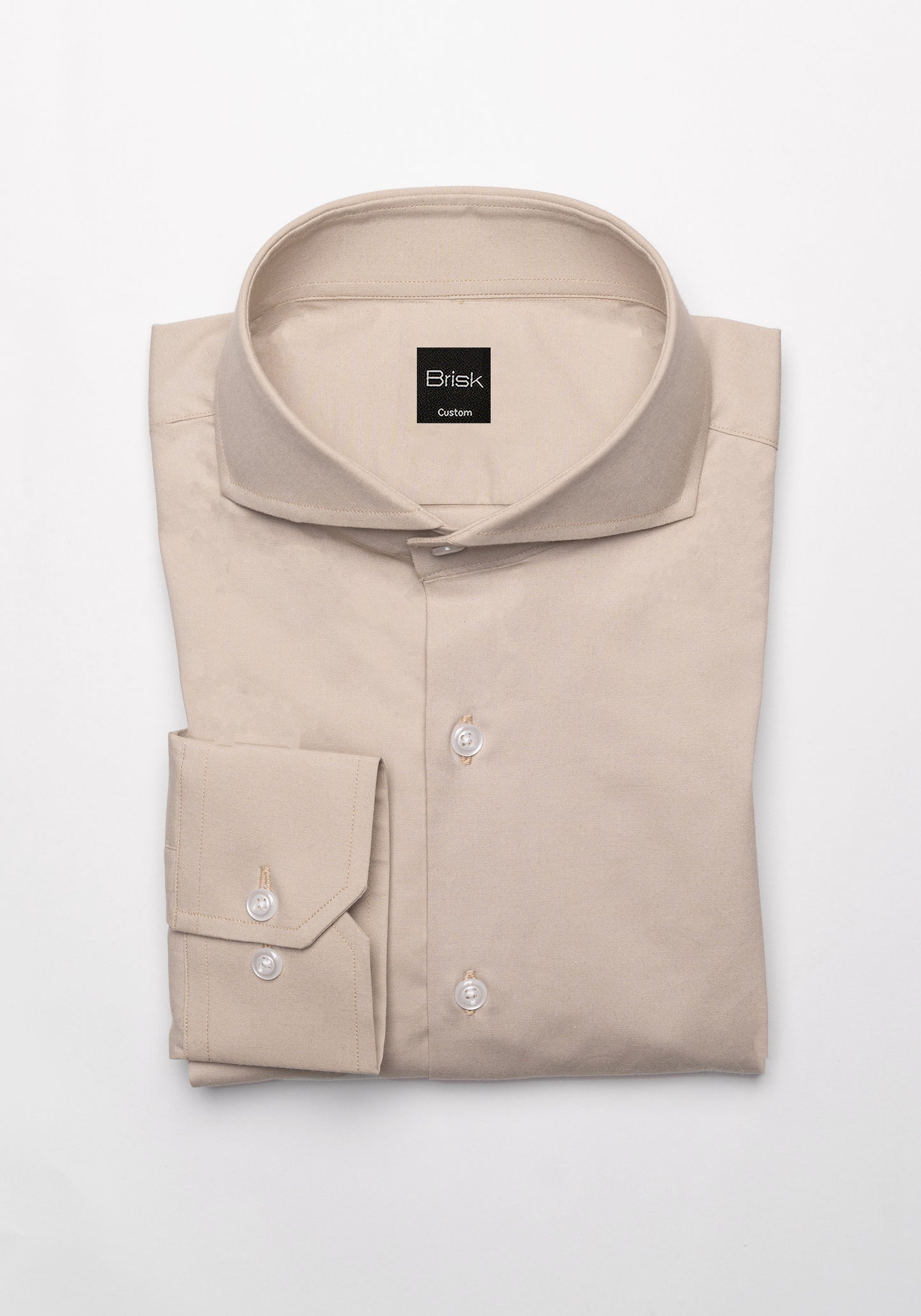 Tan Poplin Stretch Shirt