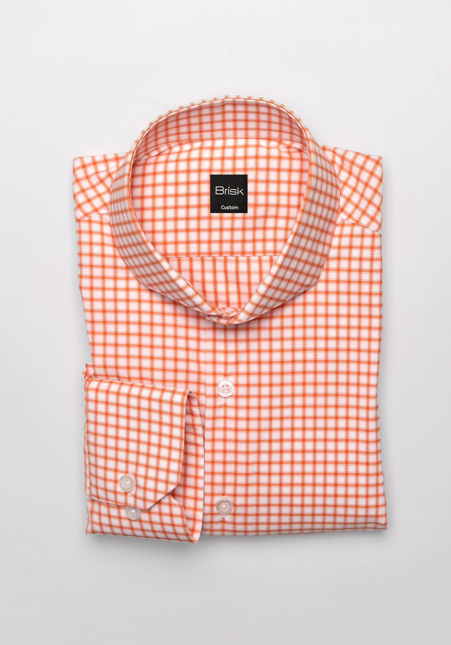 Tangerine Checkered Performance Stretch Shirt - Wrinkle Free - Sale