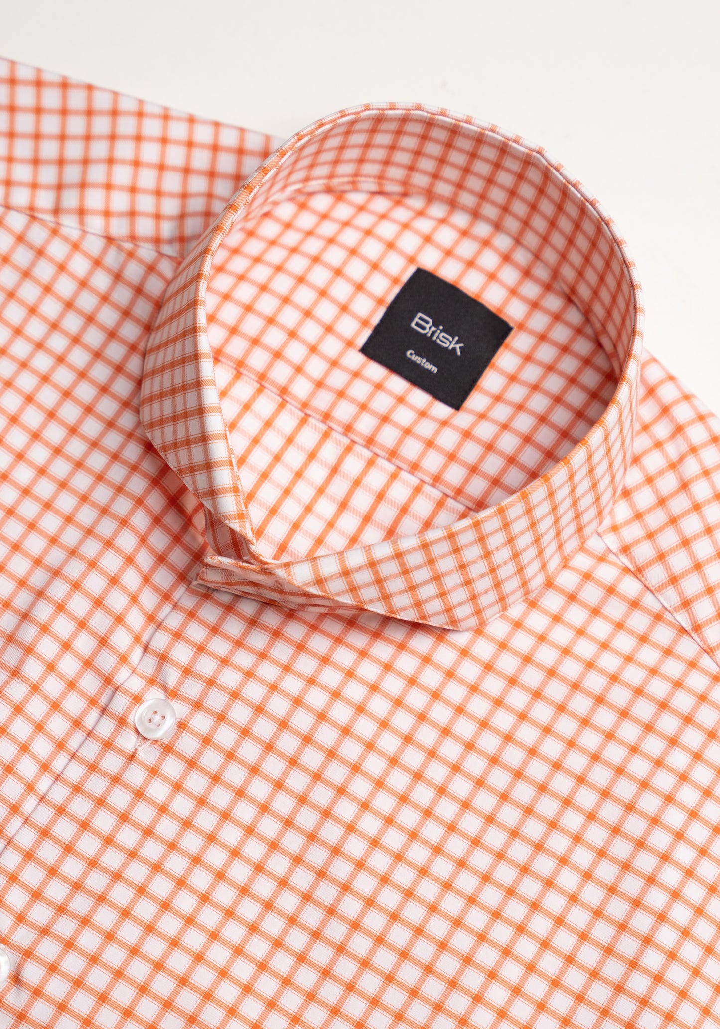 Tangerine Checkered Performance Stretch Shirt - Wrinkle Free - Sale