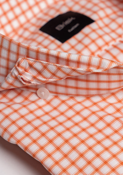 Tangerine Checkered Performance Stretch Shirt - Wrinkle Free - Sale