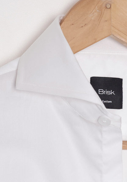 Egyptian White Twill Shirt - Extreme Collar - Sale