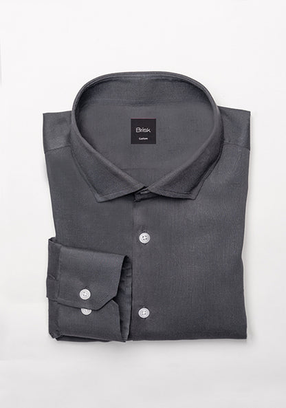 Charcoal Grey Cotton Linen Shirt - Sale