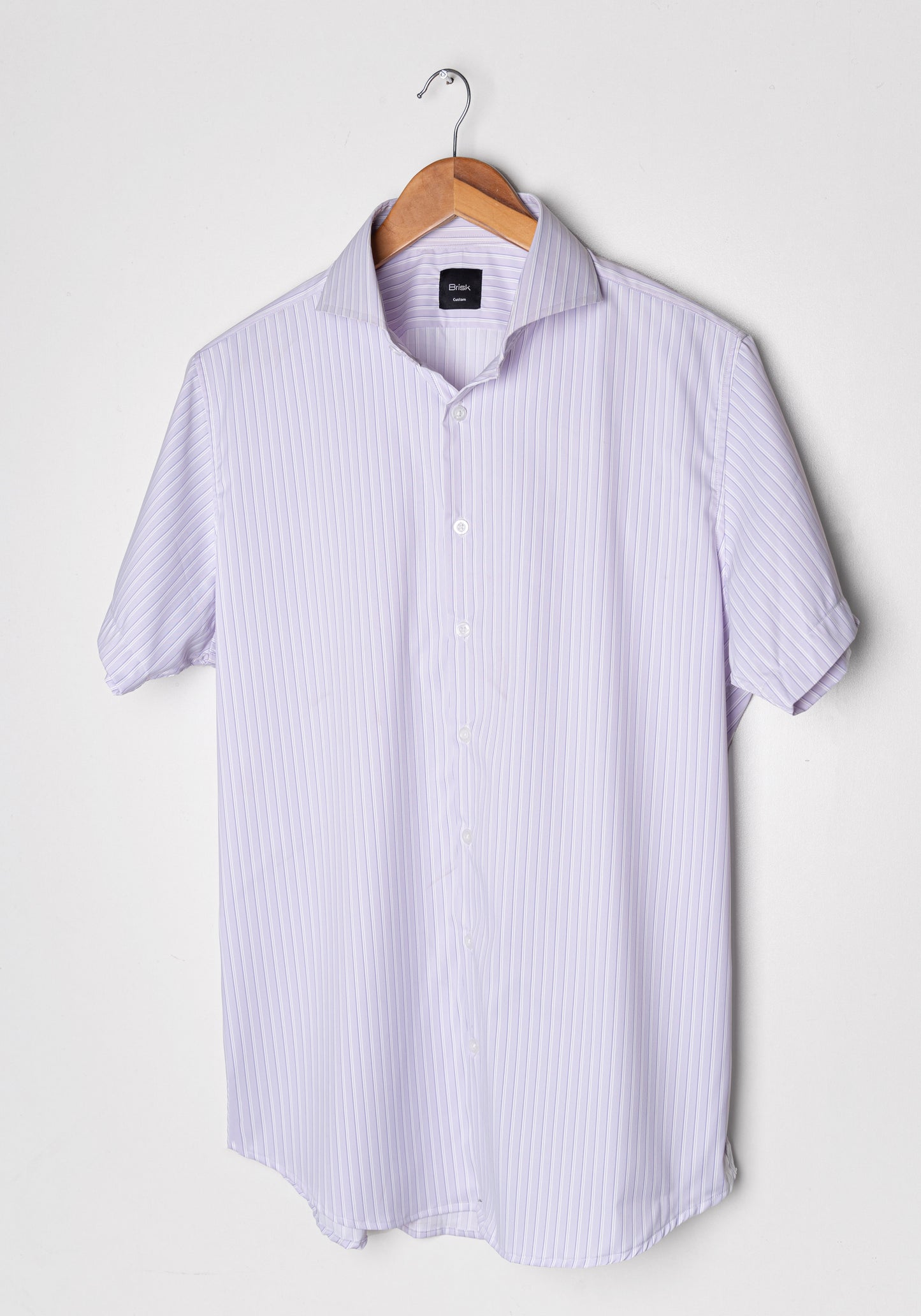 Pastel Lavender Seersucker Stripes Shirt - Half sleeve - Sale