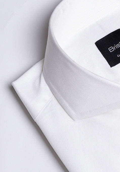 WHITE TWILL SHIRT - EXTREME COLLAR - SALE